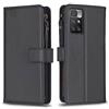 Generic Custodia con cinturino da polso per Xiaomi Redmi 10, 9 scomparti per carte di credito, 1 portafoglio in pelle con cerniera, funzione di supporto, chiusura magnetica, compatibile con Redmi 10 4G 6,5