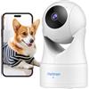Owltron Telecamera di sicurezza interna panoramica 2,4 G per baby monitor - Telecamera di sicurezza per cani con vista girevole a 360 °, audio bidirezionale, rilevamento intelligente, visione notturna