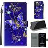YIRRANZD Cover per iPhone 13 Pro, Protettiva Portafoglio in Pelle PU Cover Libro [Verniciato], Flip Caso Antiurto Custodia per iPhone 13 Pro (Farfalla B)