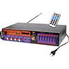 VR VETRINEINRETE Vetrineinrete® Amplificatore bluetooth audio stereo hi-fi per musica equalizzatore EQ karaoke 2 ingressi microfono mp3 sd card usb mp3 FM con telecomando BT-669 C20