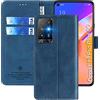FMPCUON Custodia per Oppo F19 Pro Plus 5G/Reno 5 Z/A94 5G, [Custodia in pelle PU Premium] [Custodia a portafoglio, con scomparti per carte Oppo F19 Pro Plus 5G/Reno 5 Z/A94 5G, blu