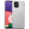 Verco Custodia per Samsung Galaxy A03 Case, motivo glitterato, per Samsung A03, in silicone TPU, colore: Argento
