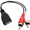 Halokny Cavo adattatore da USB 2.0 A femmina a 2 RCA maschio a Y, splitter audio video AV composito, 20 cm (USB F/2RCA M)