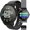 FOREVER Smartwatch SB-330 nero donna uomo fitness tracker impermeabile menu Deutches Smart Watch per Android iOS Whatsapp abilitato (nero)