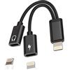 zoyuzan Adattatore per cuffie caricabatterie 2 in 1 convertitore audio jack cuffie con microfono fulmine caricabatterie accessori cavo AUX da auto Dongle per iPhone per Apple 14 13 12 11 Pro Max per iPad Air