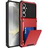 SORAKA Custodia per Samsung Galaxy S24 Plus con porta carte PC TPU 2 in 1 Custodia bumper a doppio strato Cover antiurto può contenere 5 carte