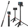 VRIG UURig TP-03 - Bastone per selfie e treppiede, 130 cm, invisibile per GoPro Max Hero 10 9 8 7 6 5 4, DJI Osmo Action, Insta 360 One R e altre fotocamere d'azione