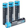 Kratax 1.5V AAA batterie ricaricabili 1000mWh con cavo USB, 1600 ciclo, 4Counts con custodia di immagazzinaggio