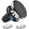 FLOVEME Supporto magnetico per telefono da auto, con 4 piastre metalliche, universale, compatibile con iPhone 11, 8, 7, X, XR, Xs, SE, Samsung S20, S10, S9, colore: argento