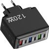 Generic Tipo C Blocco di carico, caricatore di pareti USB C, concentratore di caricatore a parete da 120 W Blocco di caricamento USB C per il blocco del caricatore del telefono cellulare Tipo C per muro Caric