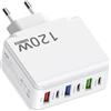Generic Tipo C Blocco di carico, caricatore di pareti USB C, concentratore di caricatore a parete da 120 W Blocco di caricamento USB C per il blocco del caricatore del telefono cellulare Tipo C per muro Caric