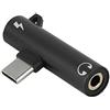 N+B Adattatore audio Aux da tipo c a 3,5 mm, adattatore jack per cuffie da USB C a 3,5 mm, adattatore audio da USB tipo C a 3,5 mm e caricabatterie (Nero)