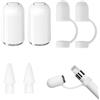 NIYATA 2 tappi per matite, 2 punte, 4 supporti compatibili con Apple Pencil di prima generazione (bianco)