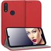 mtb more energy® Custodia a libro per Motorola Moto E6s, E6i (6.1'') - Rosso - Custodia a portafoglio in ecopelle