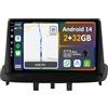 KeiDilie 9" Android 14 2 Din Autoradio per Renault Megane 3 2009-2014-[Integrato Wireless CarPlay | Android auto | Mirror Link | GPS Sat Nav | Bluetooth 5.0 | WiFi | 4G | SWC]+CAM Incluso