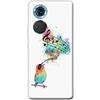 Mixroom - Cover Custodia Back case In TPU Silicone Morbido Per Oppo A98 5G Fantasia Passero Usignolo Con Spartito M759