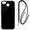 Shantime Custodia e Tracolla Compatibile con Fairphone 3+ Cover per Telefono e Cinturino da Collo Regolabile con Fibbie in Metallo e 2 Patch(Nero + Nero)