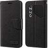 Shantime Custodia Flip in Tessuto Oxford e Pelle PU Compatibile con Blackview Oscal Pilot 1, Cover Protettiva con Chiusura Magnetica e Tasche per Carte (Nero)