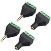 Jopto 2 set da 3,5 mm a 4 poli Balun convertitore adattatore - Audio Video AV PC maschio a 4 pin vite terminale femmina senza saldatura per cuffie audio stereo microfono auricolare CCTV