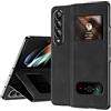 bigcgreen Protezione dello schermo del telefono Leather Compatible with Samsung Galaxy Z Fold 4 Case,with Magnetic Closure Kickstand Flip Cover Hinge Protection Slim Fit-Drop and Scratch Resistant Case for Sams
