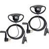 HYS Microfono con Mono Auricolare Compatibile con Motorola CP040 CP140 Walkie Talkie, Connettore a L 2 Pin, forma di D (D10M-2)