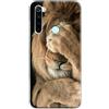 Mixroom - Cover Custodia Back case In TPU Silicone Morbido Per Xiaomi Redmi Note 8 (2021) Fantasia Leone Non Vede W345