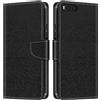 Shantime Custodia in Pelle PU a Righe Compatibile con Xiaomi Mi Note 3, Cover Portafoglio con Chiusura Magnetica, Scomparti Carte e Funzione Stand (Nero)