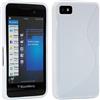 ebestStar - Cover Compatibile con Blackberry Z10 Custodia Protezione S-Line Design Silicone Gel TPU Morbida e Sottile, Bianco [Apparecchio: 130 x 65.6 x 9mm, 4.2'']