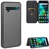 ZORSOME Per TCL 10 Pro Flip Case, Fibra di Carbonio PU + TPU Hybrid Case Cover Antiurto Portafoglio con Cinturino, Cavalletto