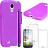 ebestStar - Cover Compatibile con Samsung S4 Galaxy i9500 i9505 Custodia Protezione S-Line Silicone Morbida e Sottile +Penna +3 Pellicole plastica, Viola [Apparecchio: 136.6 x 69.8 x 7.9mm 5.0'']