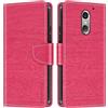 Shantime Custodia in Pelle PU a Righe Compatibile con Artfone Smart 500, Cover Portafoglio con Chiusura Magnetica, Scomparti Carte e Funzione Stand (Rosso rosa)