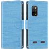Shantime Custodia Portafoglio in Pelle Compatibile con Ulefone Armor X10 Pro, Cover Colorata Flip con Portacarte, Chiusura Magnetica Protettiva(Azzurro Chiaro)