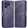 MOJIA Cover in Pelle per Cubot A40, Custodia Premium a Portafoglio con Interno Case in TPU e Porta Carte [Cinturino da Polso in Regalo]. Viola
