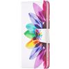 AIFILLE Bianca Custodia Galaxy A25 5G Antiurto Protettiva Flip Premium PU Pelle Portafoglio Donna Cover a Libro per Samsung A25 5G Fiore del Sole Colorato Design con Porta Carta di Credite Funzione