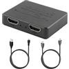 CJMUQHEHH Splitter HDMI 1 in 2 out, distributore HDMI per 2 monitor contemporaneamente, adattatore e commutatore, doppia presa HD, compatibile con 4K, ideale per home theater, gaming e ufficio