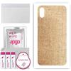 apgo BACK SKIN Film Pellicola protettiva Protezione Posteriore per Apple iPhone XS, skin sticker film foil vinyl Tessuto Denim Beige