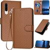 Bravoday Cover per Huawei P30, Custodia Flip in PU Pelle con Slot per Schede, AntiGraffio Magnetica Portafoglio, Marrone
