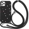 Yoedge Custodia con Collana per Xiaomi Mi 11 Lite -6,55 Pollice Cover Silicone Opaca Morbido con Cellulare Girocollo Tracolla Cordino Antiurto TPU Bumper Telefono Case Corda per Mi 11Lite, Cuore 1
