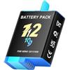 Fleixoaptv Batteria Nera Da 2000 MAh, Slot, Caricabatteria Con Luce LED, Compatibile Con GoPro Hero 5, 6, 7, 8, 9, 10, 11, 12, Go, Pro 9.(1 PCS Battery)