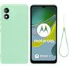 BRAND SET Cover per Motorola Moto E13, Custodia Silicone Liquido con Rivestimento in Tessuto in Microfibra Custodia Soft Touch per Motorola Moto E13-Verde