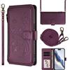 Ymyhyuxi - Custodie in pelle con copertina per TCL 50 5G, custodia aziendale, porta carte di credito, custodia per telefono, doppio strato, scomparto per la farfalla, fiore d'amore (vino)