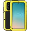 LOVE MEI Huawei P30 PRO Impermeabile Custodia, Antiurto Impermeabile Polvere/Sporcizia/Neve Prova in Alluminio Metallo Cover con Vetro Temperato per Huawei P30 PRO (Giallo)