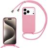 GoodcAcy Cover con Collana per iPhone 17 Pro Max,Custodia Silicone Liquido con cordini,Custodie con Regolabile Collana Antiurto AntiGraffio Case con Laccio Tracolla per iPhone 17 Pro Max,Pink