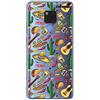 dakanna Custodia Compatibili con [Huawei Mate 20X] Sfondo Trasparente con Disegni [Modello Messico con Tequila, Cactus, Tacos e Teschio] in Morbida Silicone TPU Flessibile, Shell Case Cover in Gel