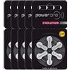 EWANTO 30 batterie per apparecchi acustici Power One Evolution da 1,45 V (5 blister da 6 pezzi) + scatola per 2 batterie per apparecchi acustici (30 batterie, giallo)