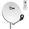 HDSAT - Parabola satellitare in Alluminio, 60 cm, Ideale per Astra EUTELSAT + LNB Single HD