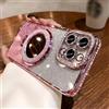 ZSUFCBF Custodia morbida con supporto magnetico a specchio per iPhone 16, 14, 15 Plus, 12, 13 Pro Max, con glitter e motivo a diamante trasparente, rosa, per iPhone 14 Pro Max
