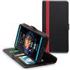 ebestStar - Cover per Sony Xperia 10 III, Custodia Libro Protezione Portafoglio, Pelle PU Porta Carte, Nero/Rosso