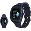 RNNTK Impermeabile Smartwatch, 10 modalità Sportive Multifunzione Orologio Bluetooth per Uomo Donna,con Frequenza Cardiaca Monitoraggio Pression Sanguigna Smartband Sportivo 1.3in Schermo HD-Blu