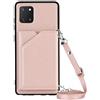 Paekear PekaTech Custodia con Collana per Samsung Galaxy Note 10 Lite / A81 con Cordino e Porta Carte, Cover Portafogli di Pelle PU [Antiurto] [AntiGraffio] [Antiscivolo] con Cordino Case con Laccio Tracolla
